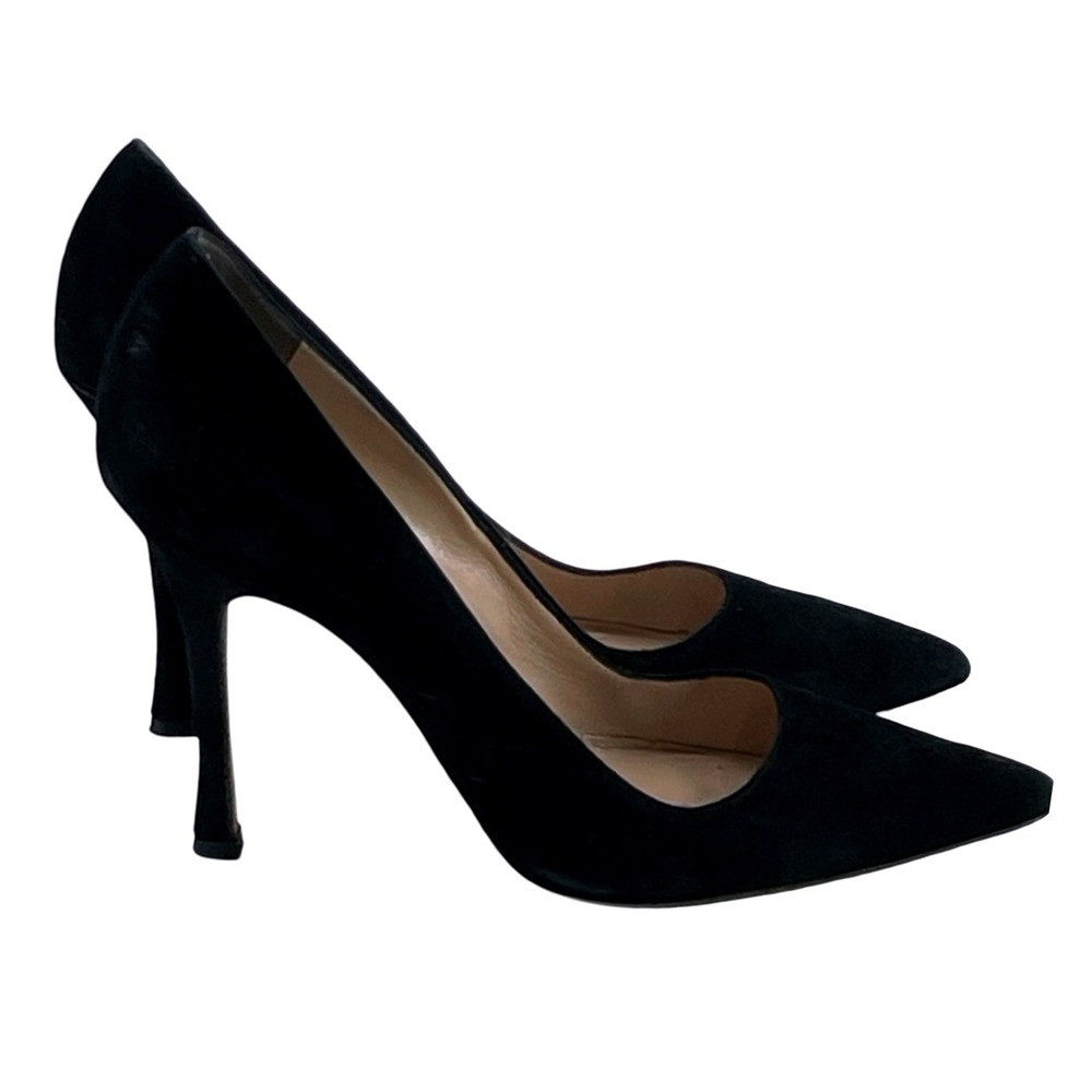 Manolo Blahnik Women Pumps BB Pointed Toe Black Suede 39.5 - Picture 3 of 6